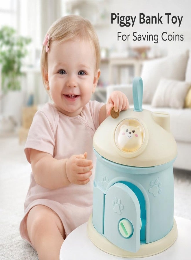 Kitwe Kids Piggy Bank Toy for Toddlers - Cute House-Shape Coin Bank with Rotating Door | Educational Money Saving Box for Baby Girls & Boys | Safe Plastic, Home Décor & Gift for Kids. - Image 3